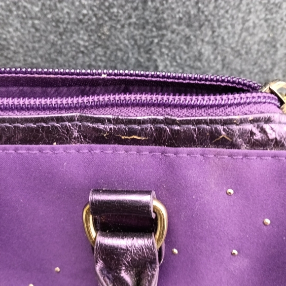 Victoria's Secret Purple & Gold Rhinestone Make-Up Handbag Clutch EUC - Picture 9 of 11